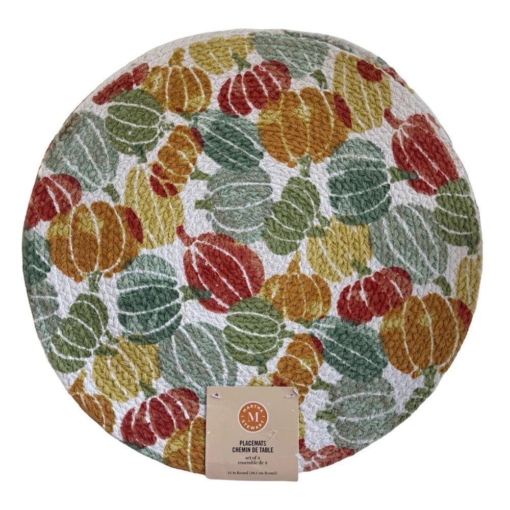 Martha Stewart Braided Pumpkins/Gourds Placemats Set of Four NWT